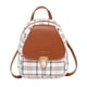 thumbnail image 1 of Mochila pequeña para mujer de 19 pulgadas con hebillas de metal, ideal para viajar y con estilo a cuadros perfectos, 1 of 8