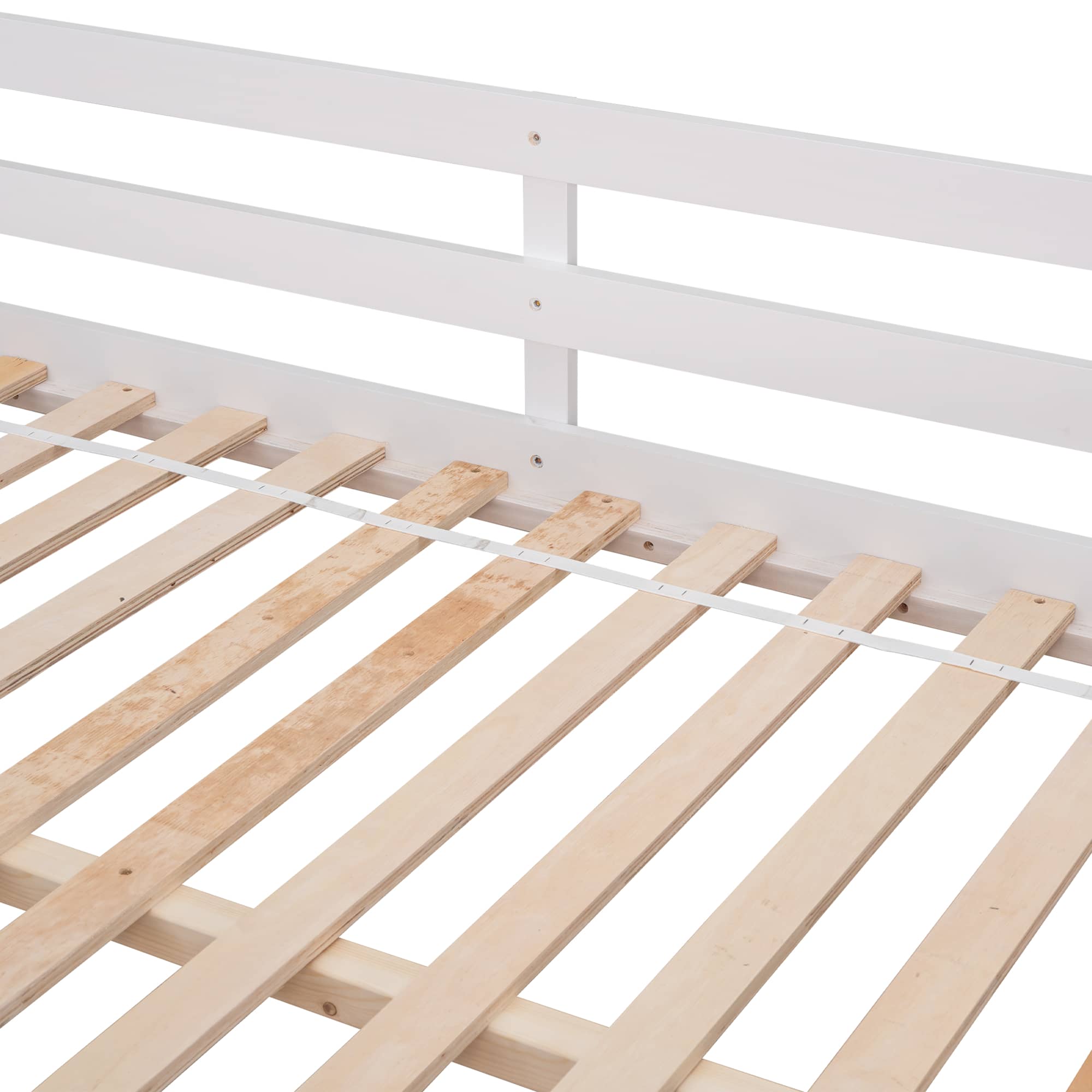 MAYEERTY Full Size Loft Bed with Ladder for Child, White