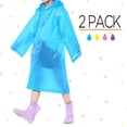 thumbnail image 1 of Poncho de Pluie Portable pour Enfants - Imperméable Réutilisable avec Capuches et Manches, Design Léger, 2 Pack en Blanc, 1 of 4