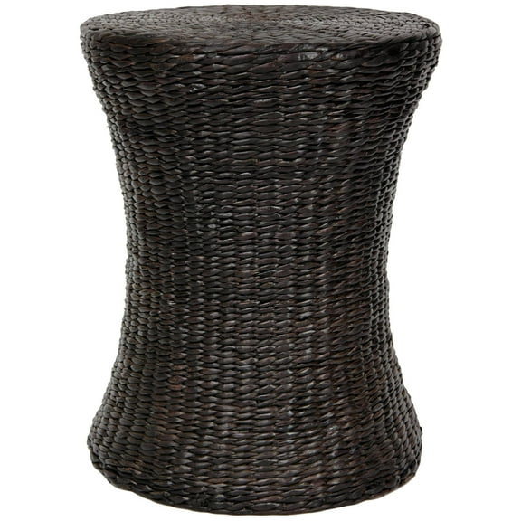 Oriental Furniture Rush Grass Stool, Black, 18"H, living area