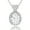 Silver, variant on Light Pink Cubic Zirconia Five-Petal Flower Pendant Necklace for Women, White Gold Plated Copper