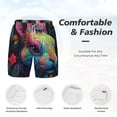 thumbnail image 6 of Picia Colorful Patterned Rabbit pattern Mens Swim Trunks with Compression Liner Stretch Beach Shorts Quick Dry with Zipper Pockets No-Chafing Board Shorts-XX-Large, 6 of 9