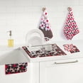 thumbnail image 4 of RITZ Waffle Microfiber Kitchen Towel, 2-Pack Set – White Black Flowers and Moons – Absorbent Dish Cloths 18" x 28" – 80% Recycled Polyester – Eco-Friendly, Lint-Free, Machine Washable, 4 of 6