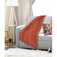 thumbnail image 3 of LR Home Orange Shag Diamond Lightweight Cotton Throw Blanket, 50" x 60", 3 of 10