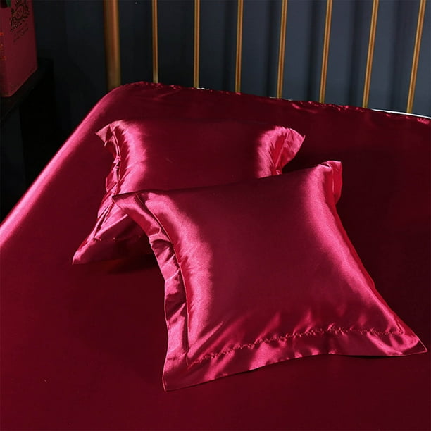 Funda de almohada de seda, satén premium, hipoalergénica, superficie lisa, ideal para dormir, protege el cabello, tacto lujoso, uso nocturno, seda, ideal para viajes.,Vsgery