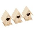 thumbnail image 5 of 3-Pack Wooden Nests for Garden Décor & DIY Fun Charming Heart-Door Birdhouses, 5 of 8