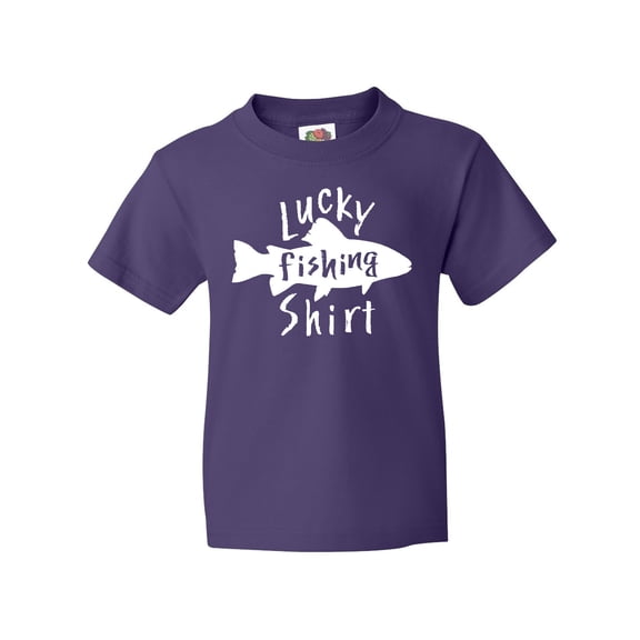Inktastic Lucky Fishing Shirt- Fish Youth T-Shirt