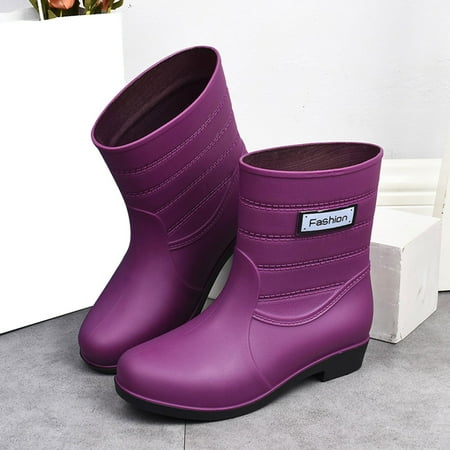 

XDDST Large Size Boots for Women Ankle-High Flat Women Shoes Short Rain Boots for Womens Ankle Rainboot Slip On Garden Boot Rubber Shoes