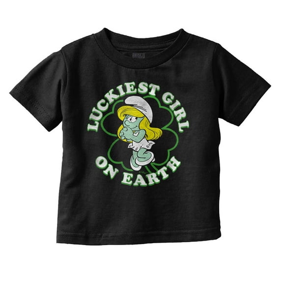 Smurfette St Paddys Luckiest Girl Youth T Shirt Tee Girls Infant Toddler Brisco Brands 7T