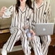 thumbnail image 4 of CAIYIER-Conjunto de pijamas para parejas, ropa de dormir con estampado de perro, a rayas, para amantes de las mujeres y los hombres, ropa de dormir de invierno, ropa de dormir Coreana de Navidad, 4 of 4