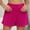 Hot Pink(New), variant on Women's Summer Solid Color Elastic Waist Drawstring Pleated Casual Loose Comfortable Shorts