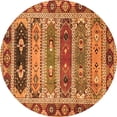 thumbnail image 1 of Ahgly Company Indoor Round Abstract Orange Modern Area Rugs, 7' Round, 1 of 4