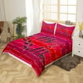 thumbnail image 3 of Yibo Happy Valentines Day Love Heart Duvet Cover - Premium Polyester Duvet Cover with Zipper Closure, 3 Piece Set, Includes 1 Duvet Cover and 2 Pillow Cases, No Comforter, 3 of 5