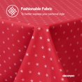 thumbnail image 3 of Deconovo Mantel con estampado de estrellas pequeñas, rojo, 137 cm de ancho x 304 cm de largo, Oxford, decorativo para comedor, 3 of 7