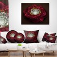 thumbnail image 4 of Designart Red Fractal Flower with White - Floral Throw Pillow - 16x16, 4 of 5