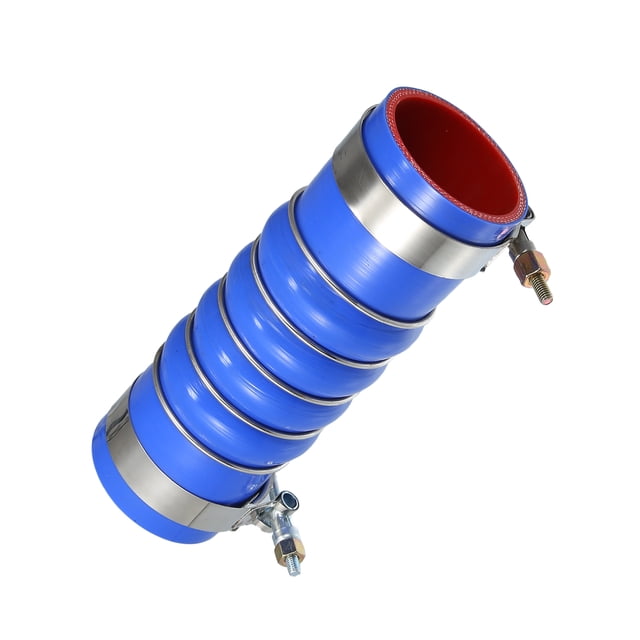 Unique Bargains Upper Radiator Hose W/ Clamps Replacement for Kenworth for Peterbilt Rubber Metal Blue
