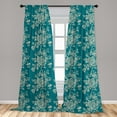 thumbnail image 5 of Ambesonne Leaf Curtains, Roses on Blossoming Branches, Pair of 28"x63", Teal Beige, 5 of 5