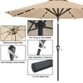 thumbnail image 5 of 9 ft Solar Umbrella 32 LED Lighted Patio Umbrella Table Market Umbrella with Tilt and Crank Outdoor Umbrella for Garden, Deck, Backyard, Pool and Beach (Navy Blue), 5 of 7