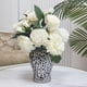 thumbnail image 2 of Jarrón de porcelana con forma de jengibre y flores con tapa, adorno decorativo delicado. Plata, 2 of 9