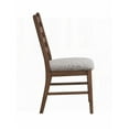 thumbnail image 2 of Gray Linen & Walnut Finish Side Chairs (Set of 2) - Modern Minimalist Solid Wood Dining Chairs, 2 of 5