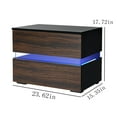 thumbnail image 3 of Hommpa LED Nightstand 2 Drawers Night Stand Wooden Texture Bedside Table for Bedroom Home Furniture Brown Black, 3 of 10
