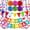 Multicolor 4, variant on Macaron Superlarge Alphabet Happy Birthday Banner Colorful Flag Bunting Circle Confetti Garland Swirl Streamers Honeycomb Ball for Birthday Party Decorations