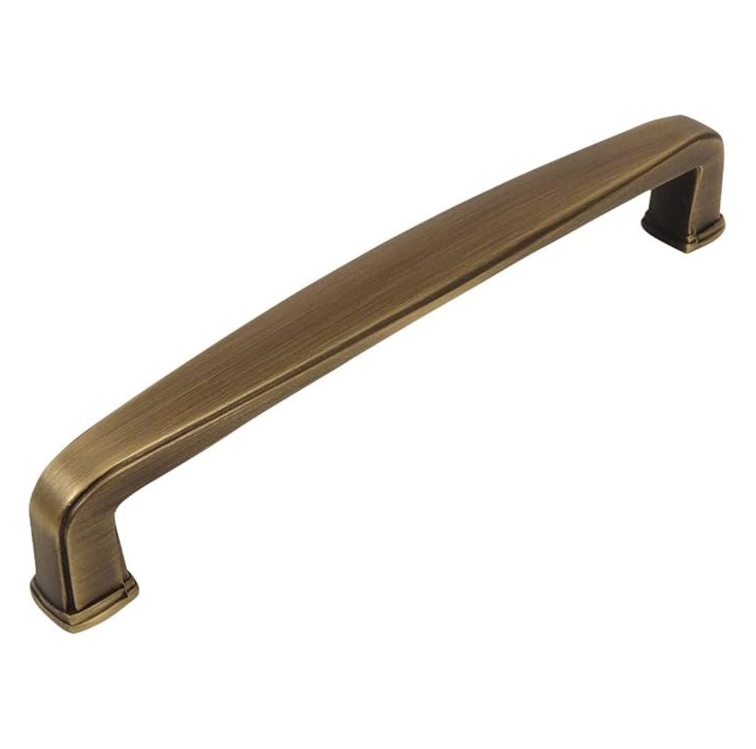 Cabinet Pulls 5 Inch - Brushed Antique Brass Handles 5 Pack - 128mm Hole Centers Modern Kitchen Bathroom Cabinet Hardware - 5-9/16" Length