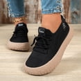 thumbnail image 2 of Pandaie Womens Walking Shoes Breathable Comfortable Knit Slip on Lace up Sneakers with Non Slip Cushioned Sole for Standing Daily Wear Travel Work Commute Black 6, 2 of 8