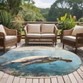 thumbnail image 4 of Ocean Turtle Round Rugs for Living Room 5ft Coral Fish Retro Non Slip Circle Rug Washable Low-Profile Indoor Carpet for Bedroom, Dining Room, Bathroom, 4 of 9