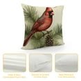 thumbnail image 4 of COMIO  Winter Vibes Cardinal Red Birds Decorative Throw Pillow Cover, Berry Wreath Pine Cones Striped Home Decoration Sign, Snow Farmhouse Cushion Case for Sofa Couch Decors, 4 of 5