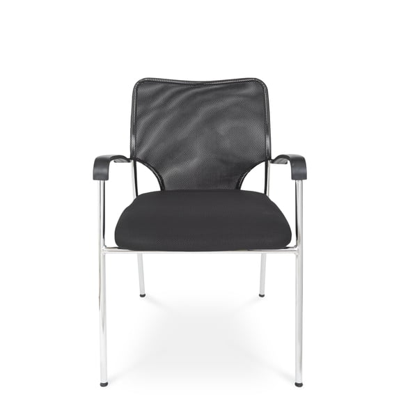 Silla de Visita Oficina Respaldo Malla y Base Cromada Strong Negro