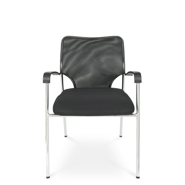 Silla de Visita Oficina Respaldo Malla y Base Cromada Strong Negro
