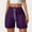 Purple, variant on ZZwxWA Womens Fashion Solid Color Shorts with Elastic Waistband Drawstring Side Pockets for Casual Wear Cargo Sports Short Pants