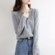 thumbnail image 1 of 24 primavera y otoño nuevo cárdigan de punto con cuello redondo suéter fino para mujer suéter de lana de estilo occidental suelto y versátil Top C, 1 of 3