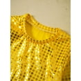 thumbnail image 4 of iiniim Kids Girls Boys Shinny Long Sleeve Dance Crop Tops Sequin Athletic Shirts Tee Dancewear, 4 of 7