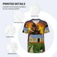 thumbnail image 5 of Fotbe Fall Village Scenery Baseball Jersey Shirt for Men and Women, Casual Short Sleeves Button Down T-Shirt-Large, 5 of 9