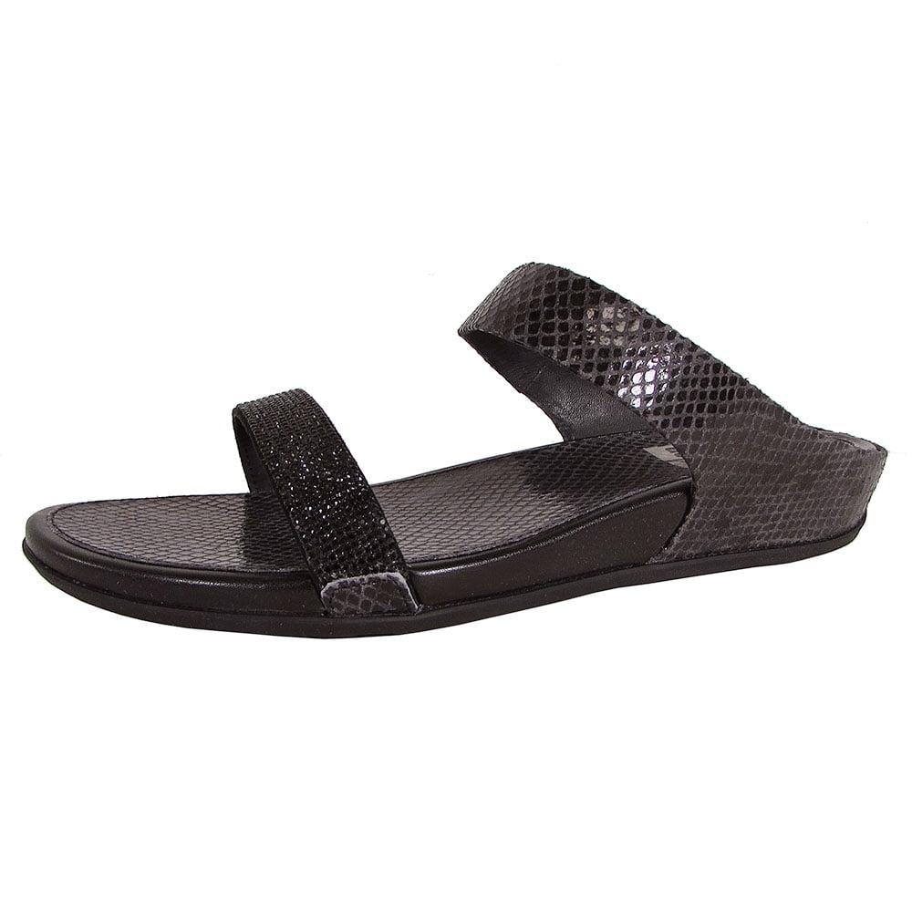 FitFlop - Fitflop Womens Banda Crystal IMI-Snake Slide Sandal Shoes, Black, US 6 - Walmart.com 