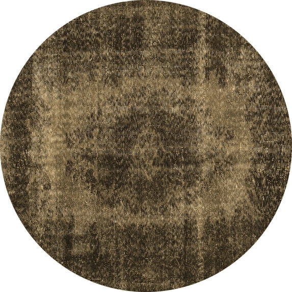 Ahgly Company Indoor Round Persian Brown Traditional Area Rugs, 7' Round