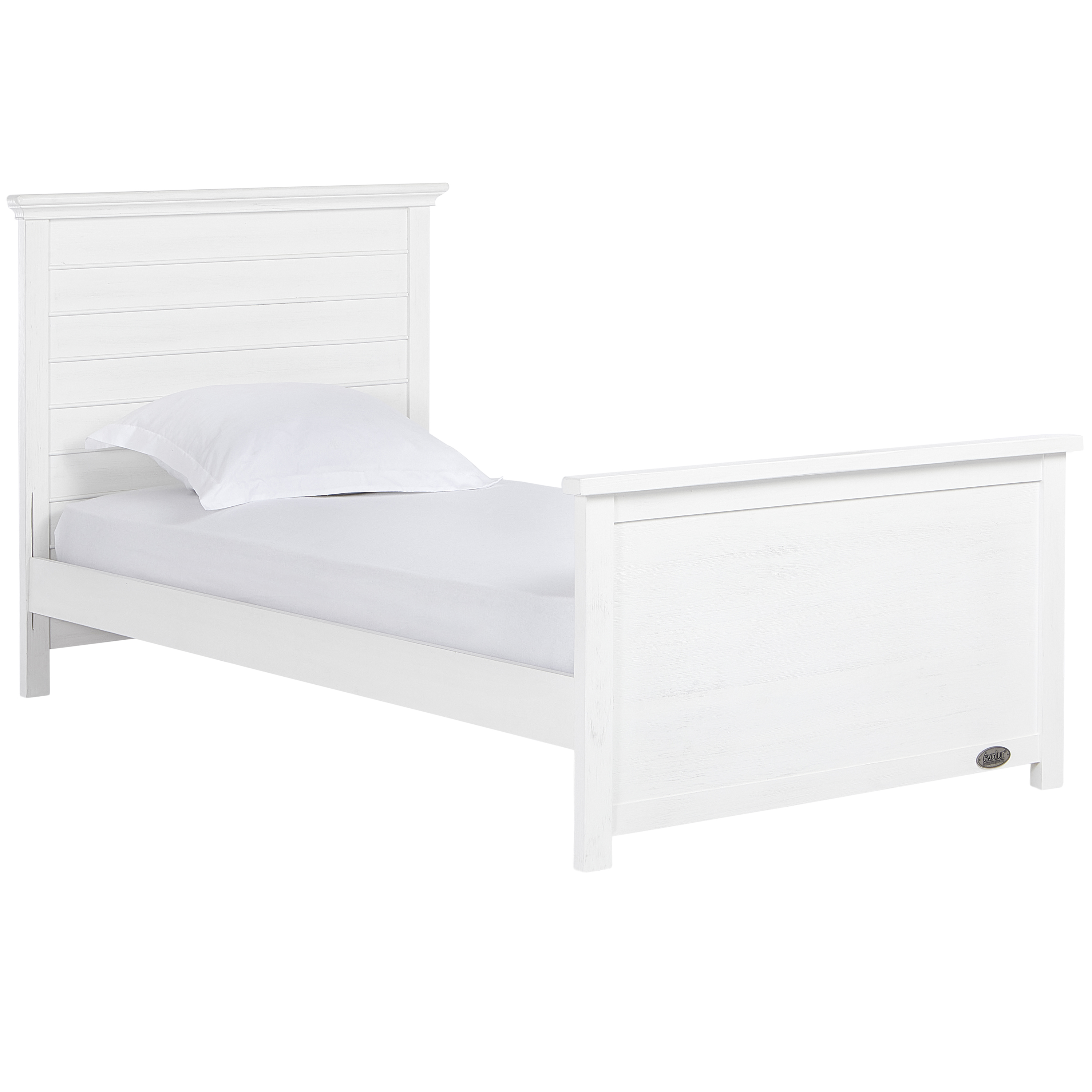 evolur Waverly Twin Size Bed in Weathered White