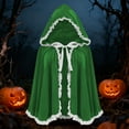 thumbnail image 5 of Oalirro Hood Cape for Party Holiday Lace Solid Color Hooded Short Velvet Cape Hood Cape Halloween Christmas Fancy Cloak with Hood, 5 of 5