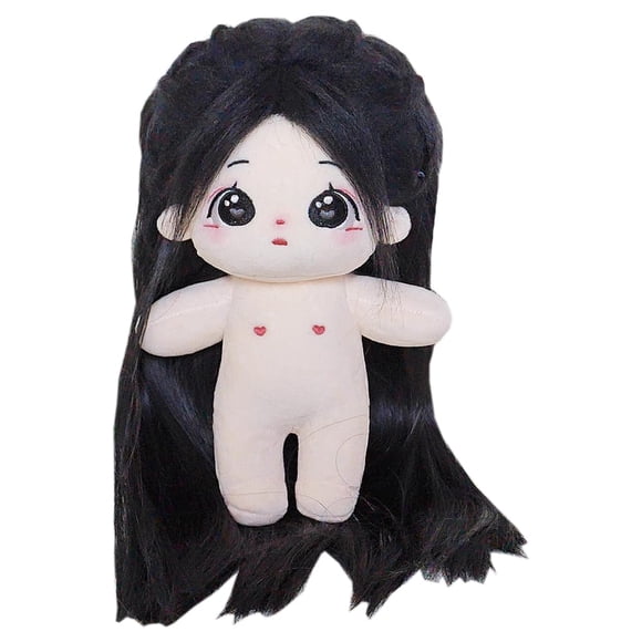 Niannyyhouse Muñeca de Felpa de 20 cm, Pelo Largo, niña, Cuerpo Relleno Humanoide, sin Atributo, Cuerpo Normal de 8", Ropa portátil, Regalos de Vestir (A-42-sin Esqueleto)