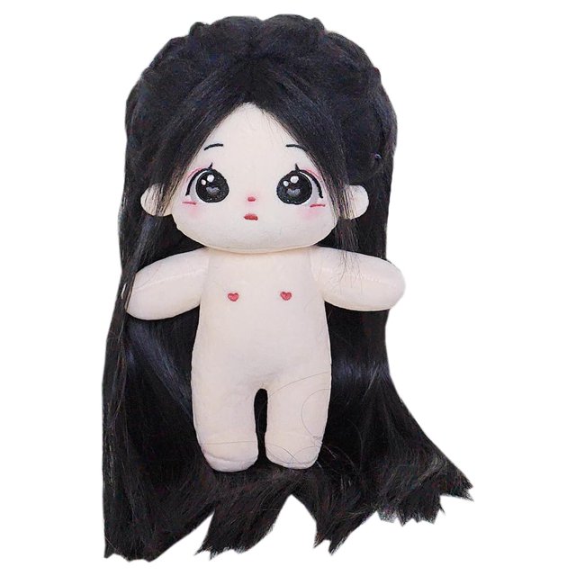 Niannyyhouse Muñeca de Felpa de 20 cm, Pelo Largo, niña, Cuerpo Relleno Humanoide, sin Atributo, Cuerpo Normal de 8", Ropa portátil, Regalos de Vestir (A-42-sin Esqueleto)