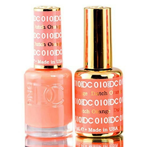 DND DC Oranges GEL POLISH DUO, Gel Lacquer 0.5 oz   Matching Nail Polish Color 0.5 oz, Daisy Nails (with bonus side Glitter) Made in USA (Shocking Orange (063))