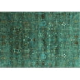 thumbnail image 1 of Ahgly Company Machine Washable Indoor Rectangle Oriental Turquoise Blue Industrial Area Rugs, 8' x 12', 1 of 4