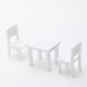 thumbnail image 1 of Juego de 3 piezas de muebles simuladores de mesa y silla para niños, 1 of 3