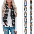 thumbnail image 3 of Tie Dye Sleeveless Fleece Vest, Comfortable Lightweight Warm Ethnic Fleece Fuzzy Zipper Vest Printed  For Daily For Girls ANGGREK Étnico Negro S, 3 of 6