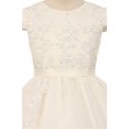 thumbnail image 2 of Little Girls Cap Sleeve Pearl Sequin Communion Flowers Girls Dresses Ivory 7, 2 of 3
