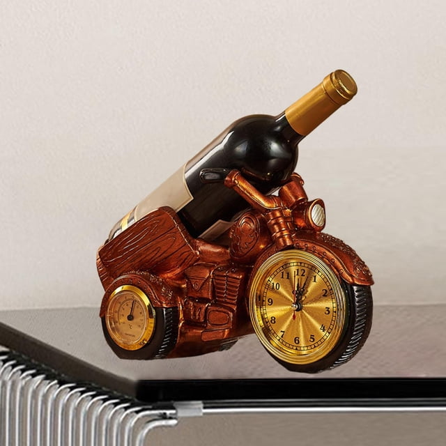 Soporte para botellas de vino, soporte para botellas de vino, escultura decorativa de motocicleta, estante para vinos para escritorio, sala de estar,