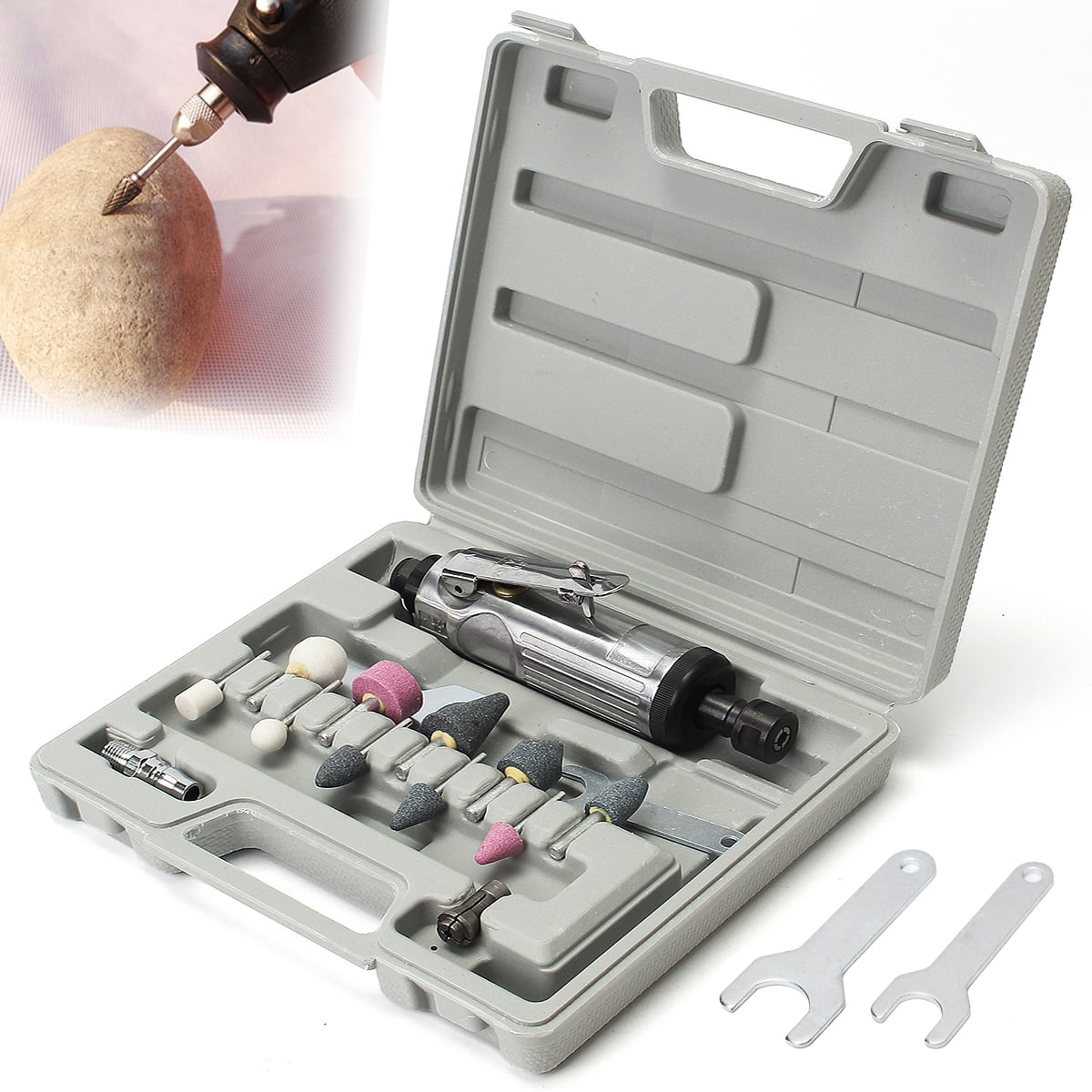 wpOP59NE 15Pcs Pneumatic Air Die Grinder Grinding Polishing Stone Engraving Tools Kit