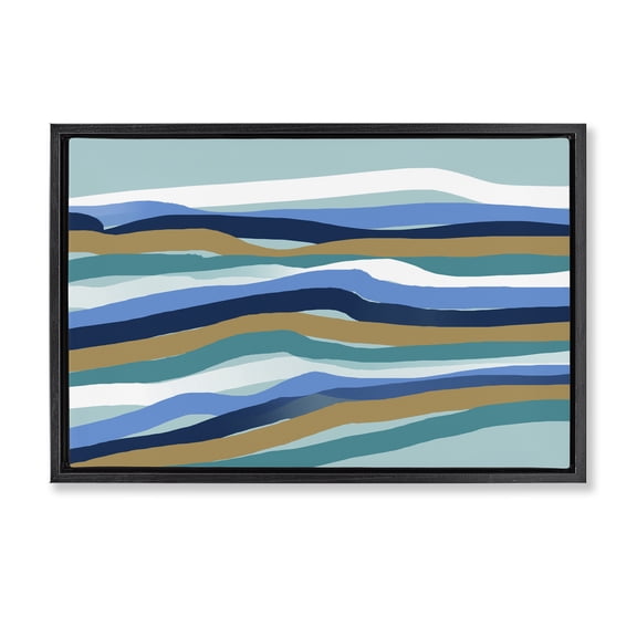 Stupell Industries Between The Waves Ripples Black Framed Floater Canvas Wall Art design by Atelier Posters, 17 x 25